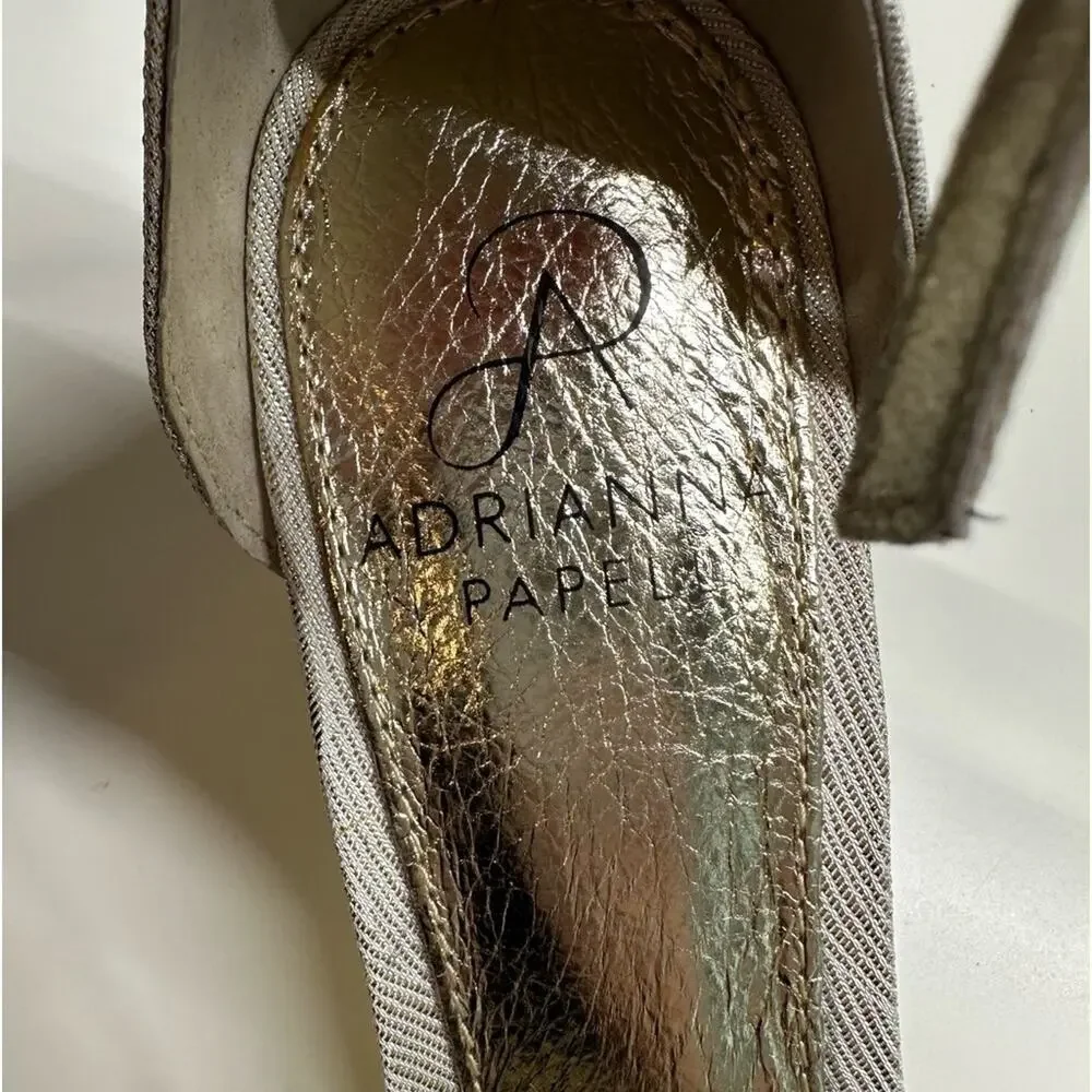 NWB | Adrianna Papell | Aerin Dress Sandal | Pearl Wave Metal | 6.5 M US